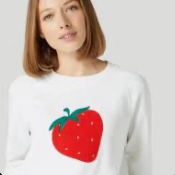 Wimbledon White Sweatshirt with Red Strawberry Graphic - Picture 7 of 8
